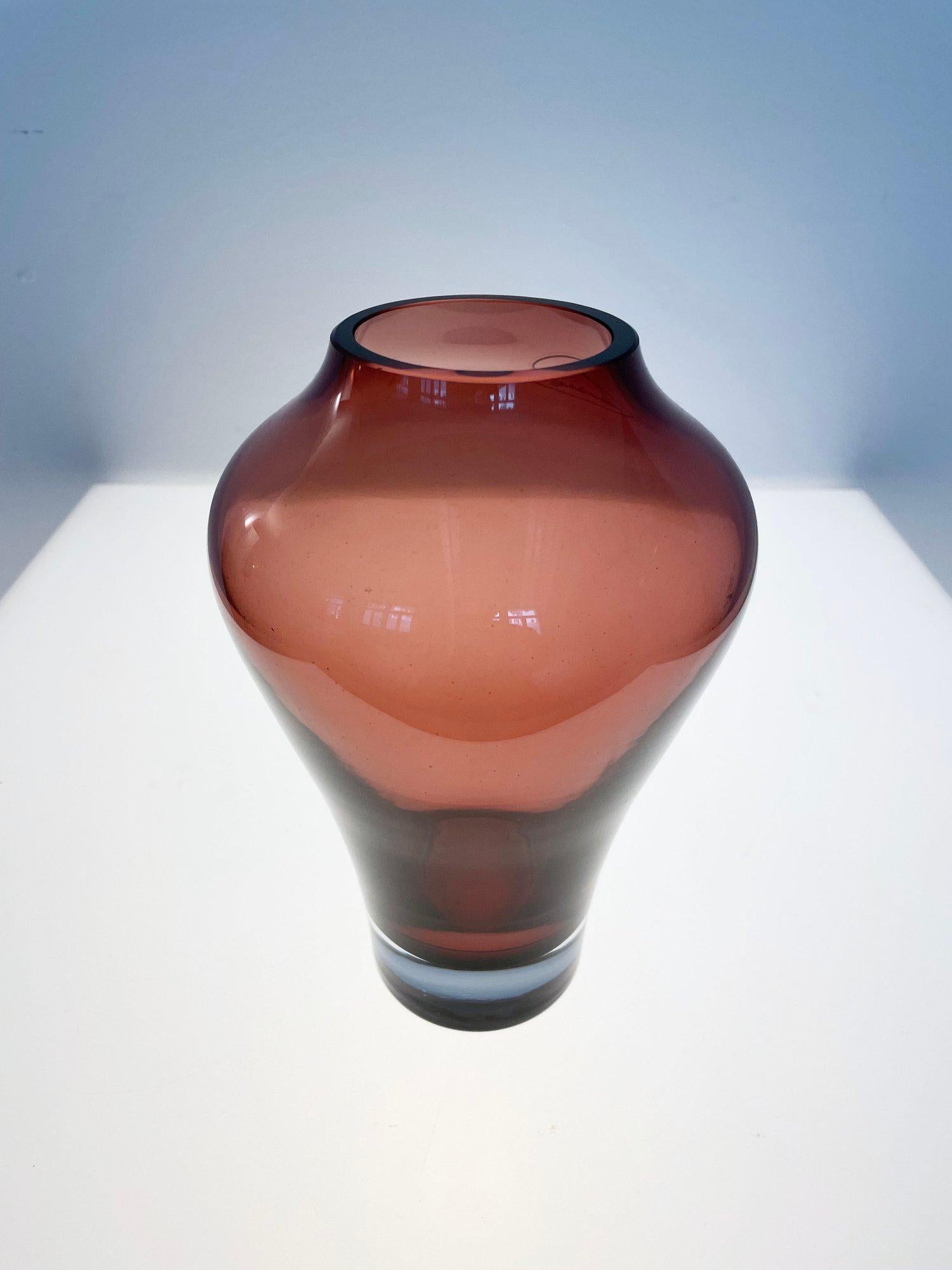 20th Century Villeroy & Boch Glass Vase (Handmade) For Sale