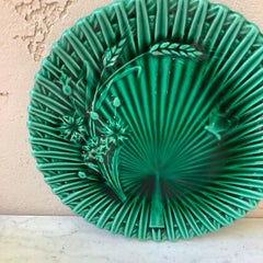 Villeroy Boch Green Majolica Wheat and Butterfly Plate