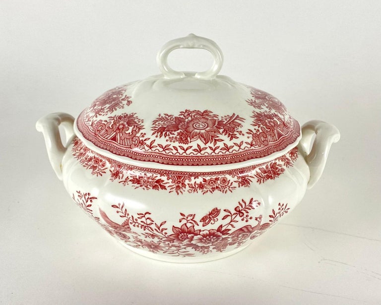Villeroy and Boch Large Soup Tureen, Red Fasan Series, Germany For Sale