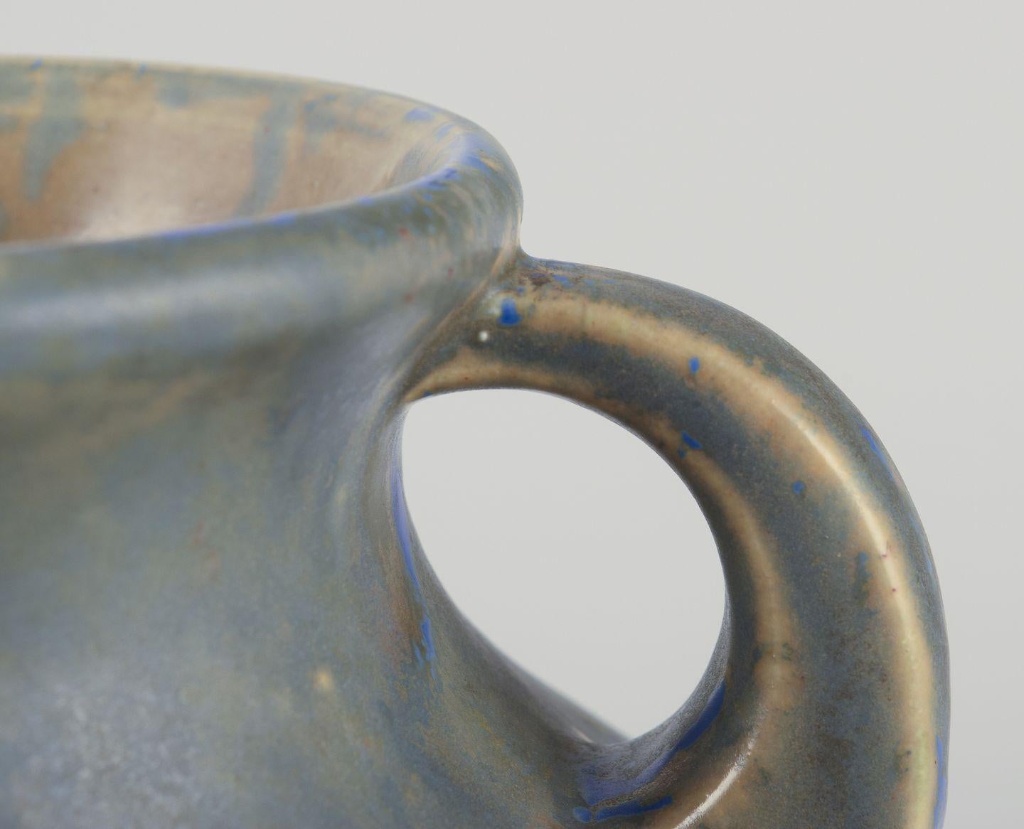 Glazed Villeroy & Boch, Luxembourg. Large ceramic vase with two handles. Classic form. For Sale