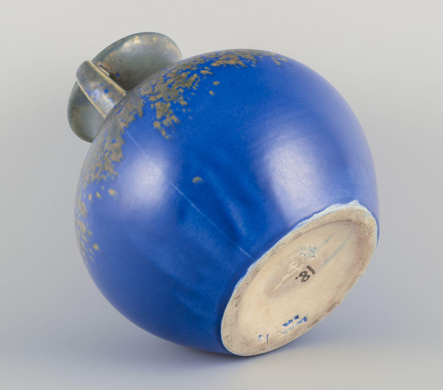 Mid-20th Century Villeroy & Boch, Luxembourg. Large ceramic vase with two handles. Classic form. For Sale