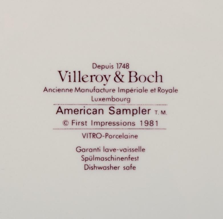 Villeroy & Boch, Luxemburg. Set von neun „American Sampler“-Porzellantellern (Luxemburgisch) im Angebot