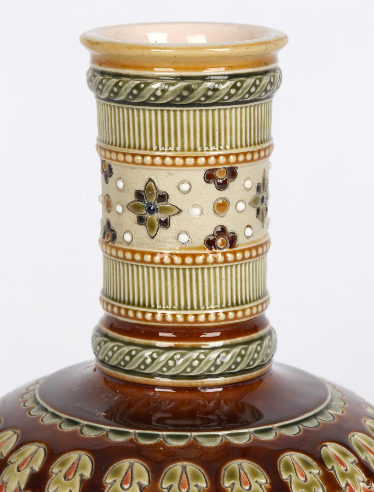 Villeroy Boch Mettlach Art Nouveau Stoneware Pedestal Vase 3