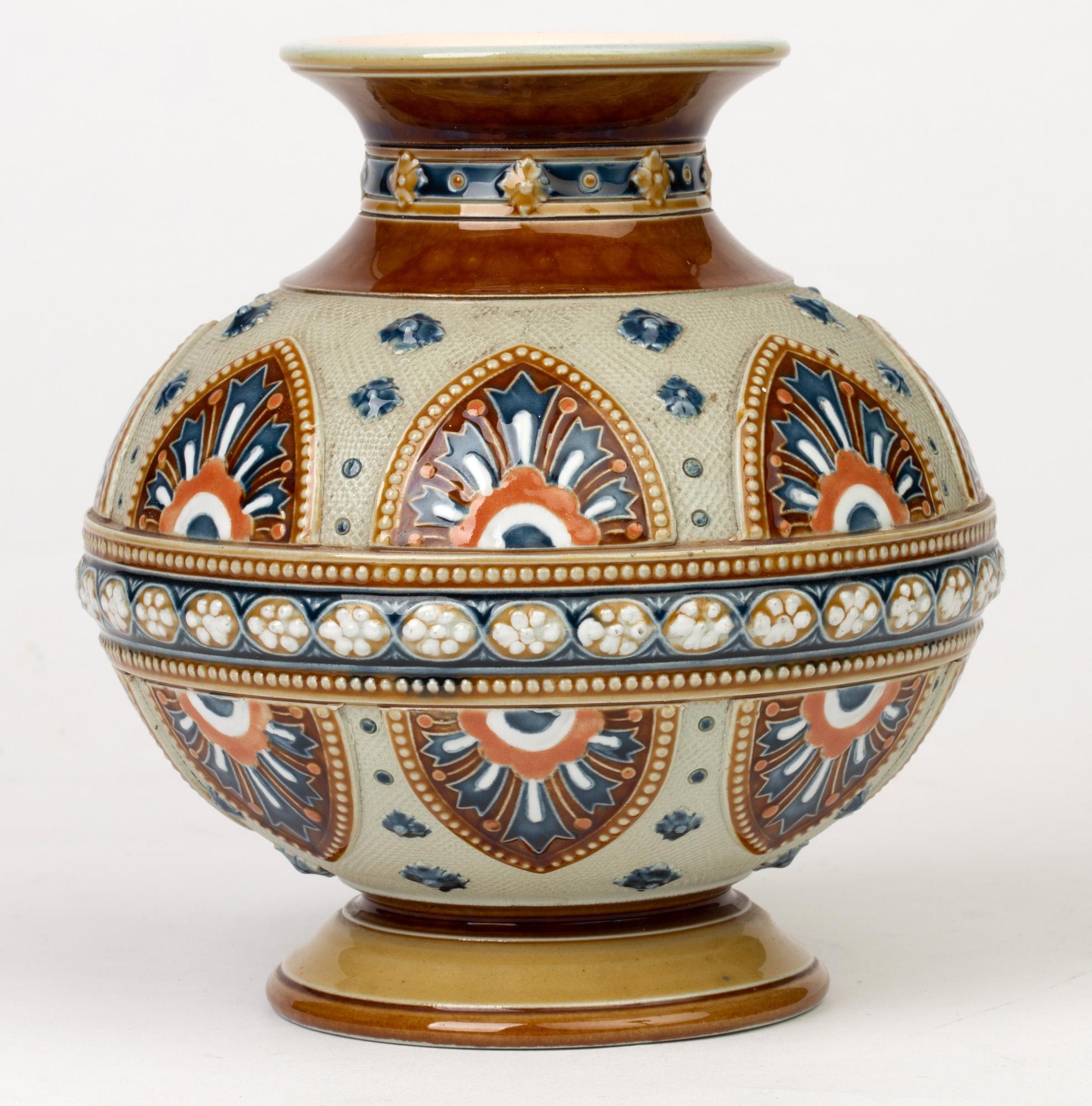 German Villeroy & Boch Mettlach Art Nouveau Stoneware Vase, 1896