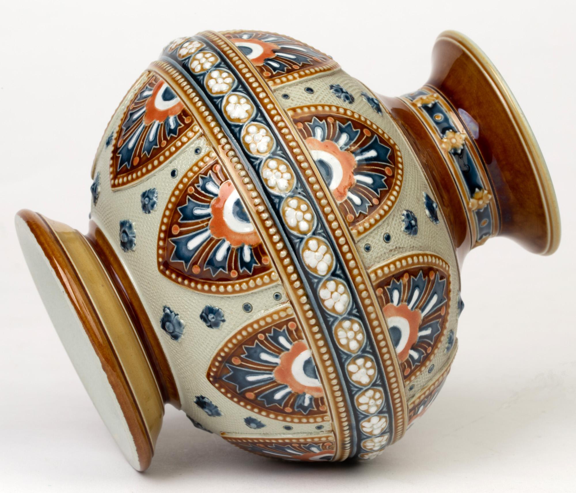 Glazed Villeroy & Boch Mettlach Art Nouveau Stoneware Vase, 1896