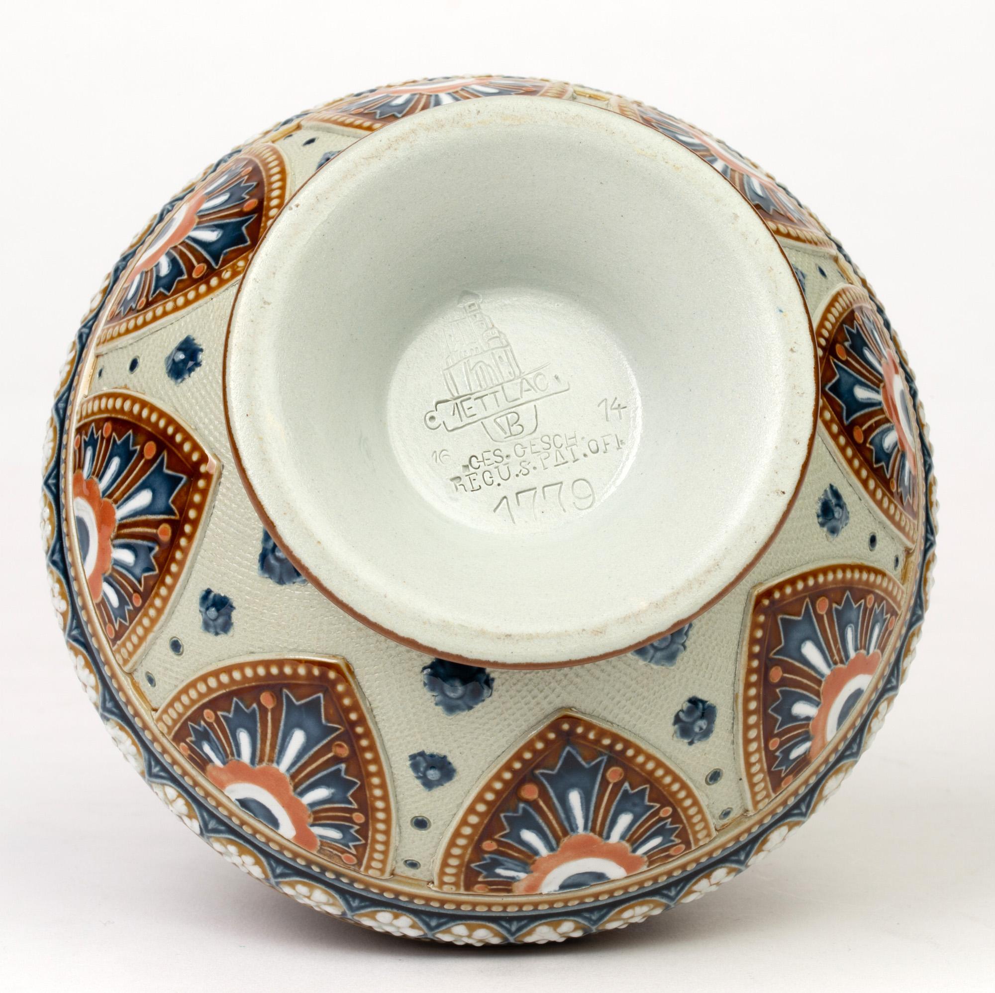 Ceramic Villeroy & Boch Mettlach Art Nouveau Stoneware Vase, 1896