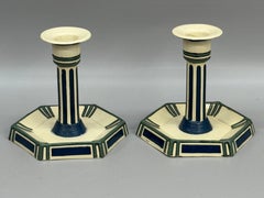 Portacandele Villeroy & Boch Mettlach in stile Art Nouveau, coppia