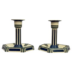 Portacandele Villeroy & Boch Mettlach in stile Art Nouveau, coppia