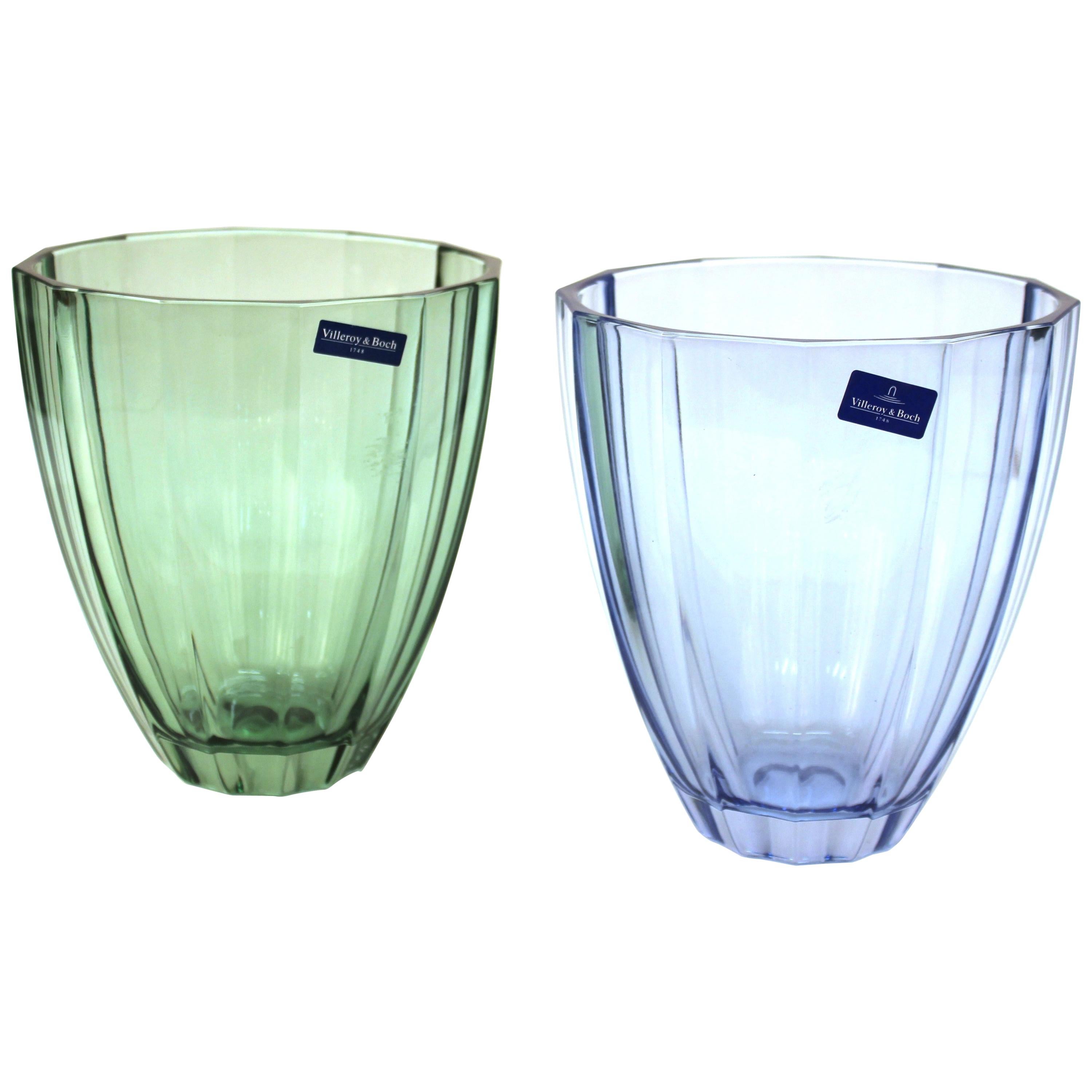 Villeroy & Boch Modern Style Glass Vases in Blue and Green For Sale