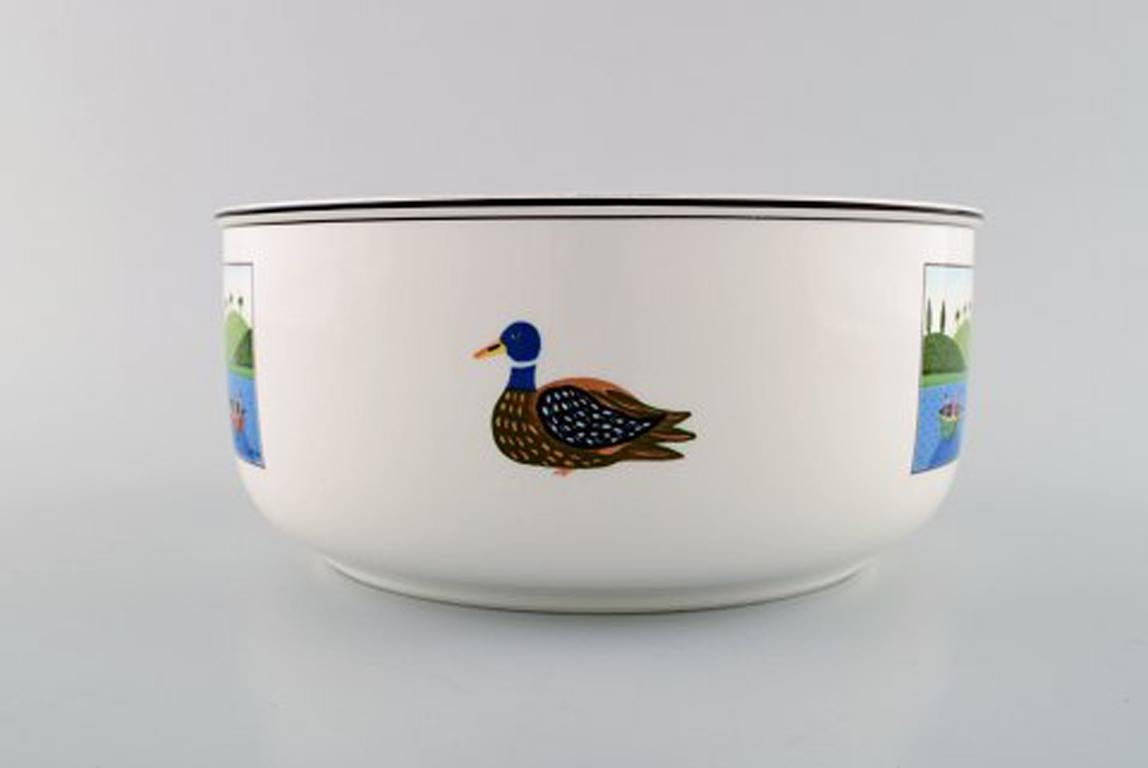 Villeroy & Boch Naif Bowl in Porcelain Decorated with Naivist Village Motif In Good Condition For Sale In Copenhagen, DK