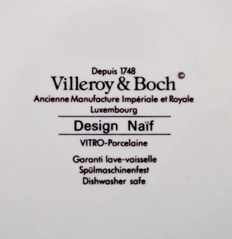 Villeroy & Boch Naif Coffee Service in Porcelain, Set of 10 Large Cups & Saucers In Good Condition For Sale In Copenhagen, DK