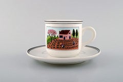 Villeroy & Boch Naif Coffee Service in Porcelain. a Set of 6 Large Cups&Saucers