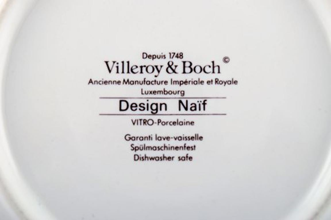 Villeroy & Boch Naif Coffee Service in Porcelain. a Set of 6 Large Cups&Saucers In Good Condition In København, Copenhagen