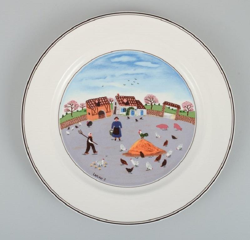 German Villeroy & Boch Naif Dinner Plates in Porcelain, Designed by Gérard Laplau For Sale