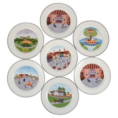 Piatti da portata in porcellana Villeroy & Boch Naif, disegnati da A. Gérard Laplau