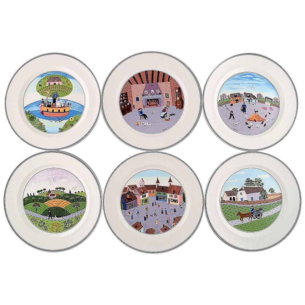 Villeroy & Boch Naif Dinner Service in Porcelain, a Set of 6 Dinner Plates