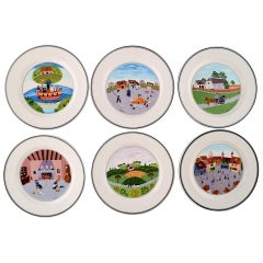 Villeroy & Boch Naif Dinner Service in Porcelain, a Set of 6 Lunch Plates