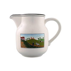 Villeroy & Boch Naif Jug in Porcelain Decorated with Naivist Village Motif