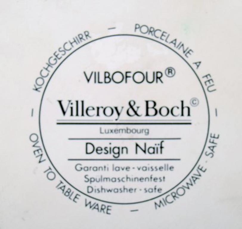 German Villeroy & Boch Naif Oven Proof Dish in Porcelain For Sale