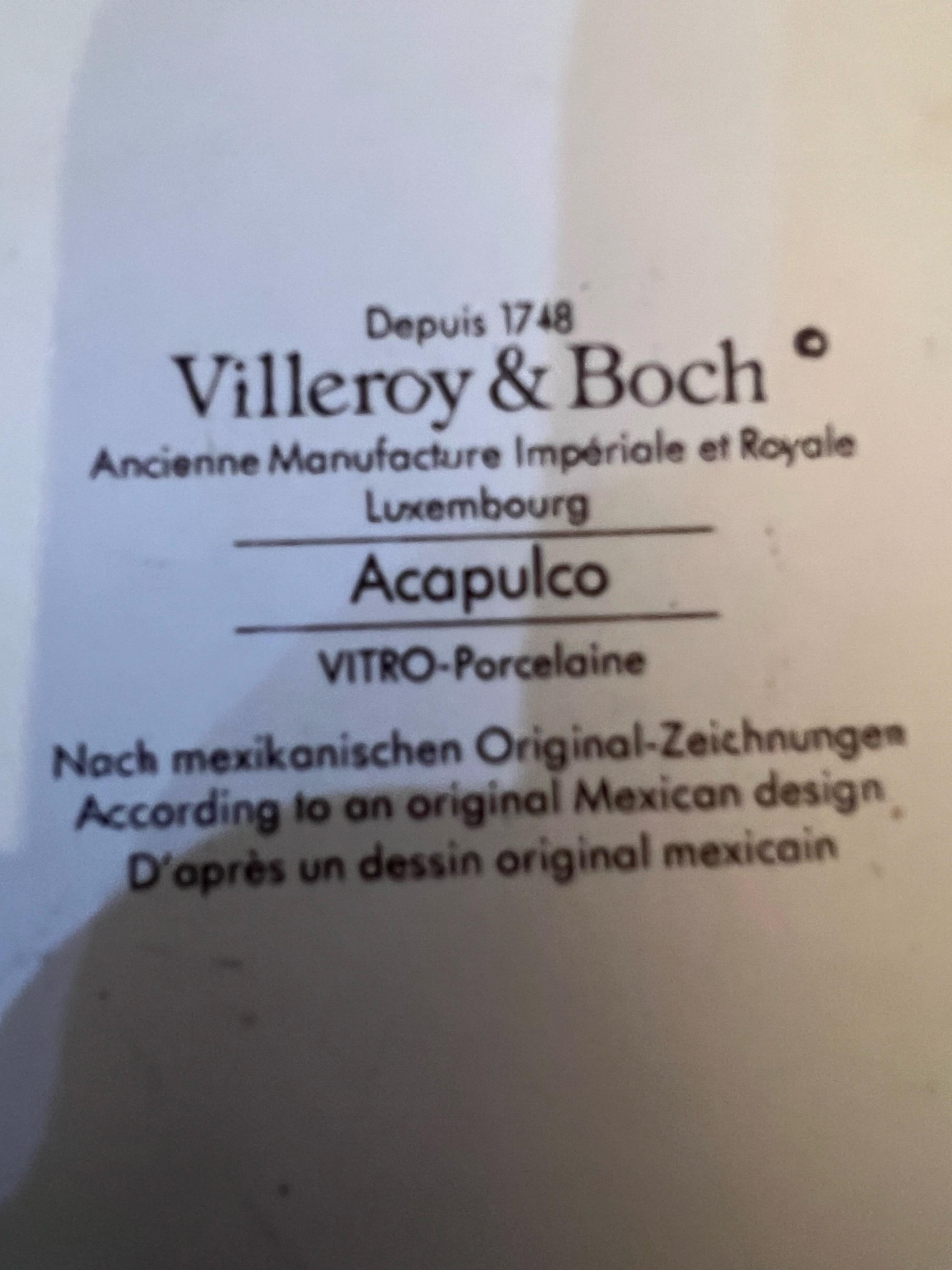 Mid-Century Modern Villeroy & Boch Paire de bols de service empilables Acapulco Design Vitro Porcelain en vente