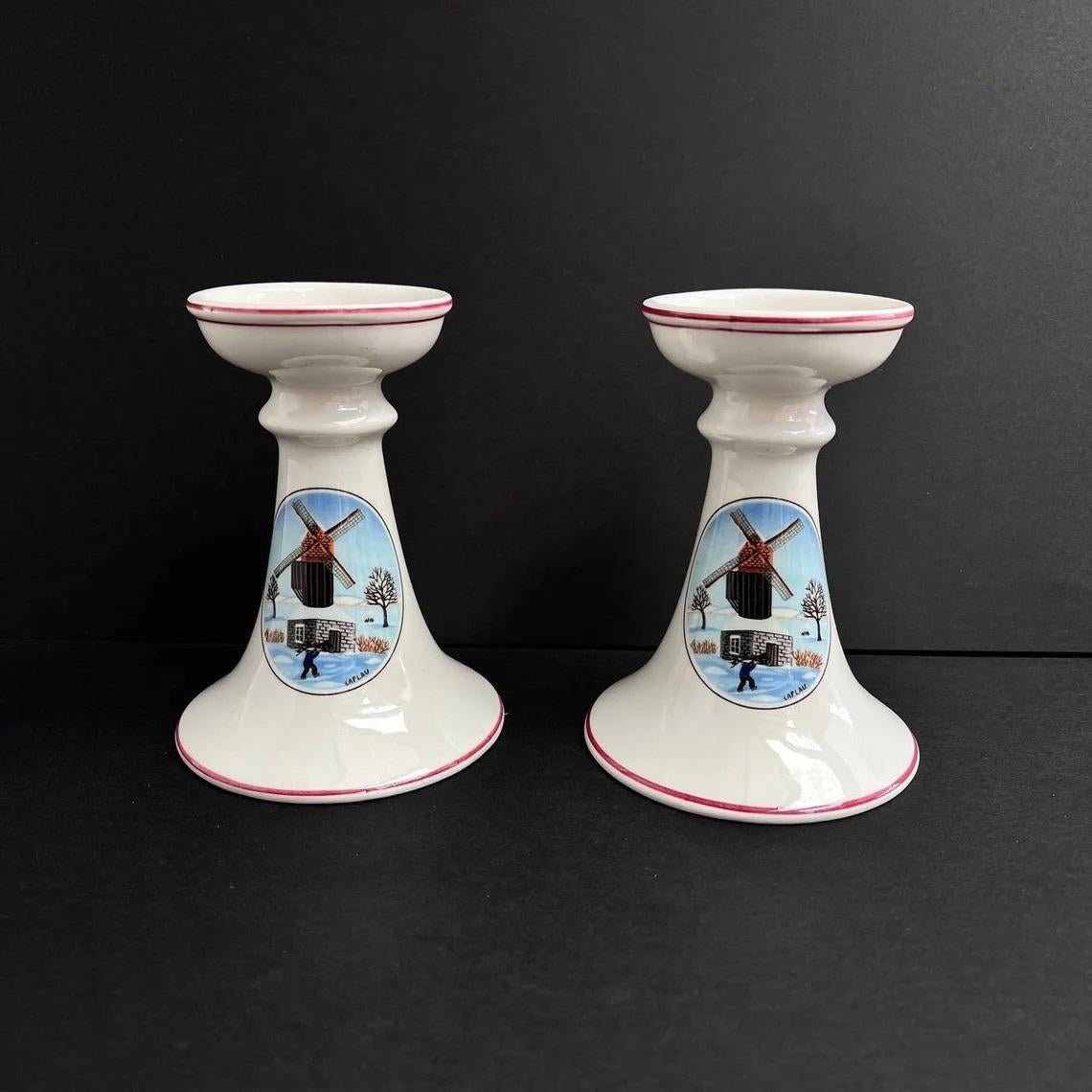 Vintage porcelain Villeroy & Boch Candlesticks.

Christmas Series by French artist Gerard Laplau.

Candlesticks look very exquisite. They will help to create a romantic atmosphere in any room, especially well written off in a classic interior.