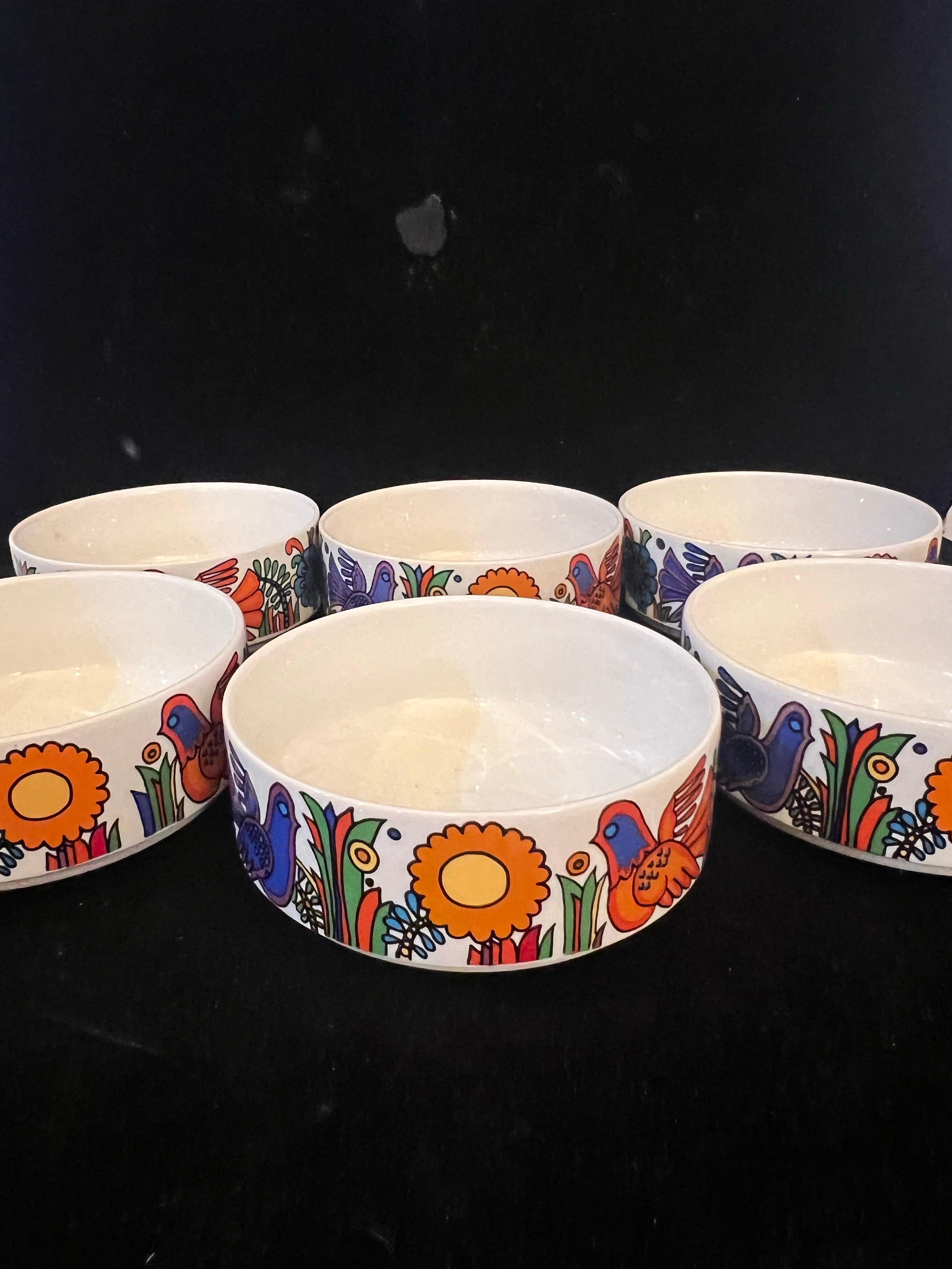 Villeroy & Boch Rare ensemble de 6 bols empilables Acapulco Design en porcelaine Vitro Excellent état - En vente à San Diego, CA