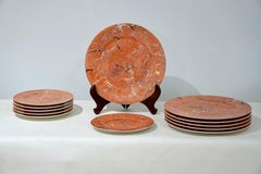 Villeroy & Boch Set for 12 Orange Pink Platters and Dessert Plates