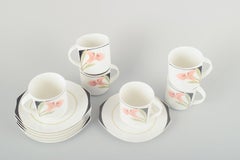 Villeroy & Boch. Six porcelain "Iris" cups with saucers. 1980s