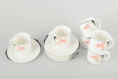 Villeroy & Boch. Six porcelain "Iris" cups with saucers. 1980s
