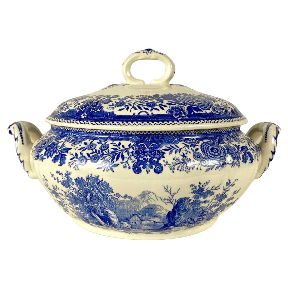 Villeroy & Boch Soup Terrine  Blue Burgenland Collection, Germany, 1960s For Sale