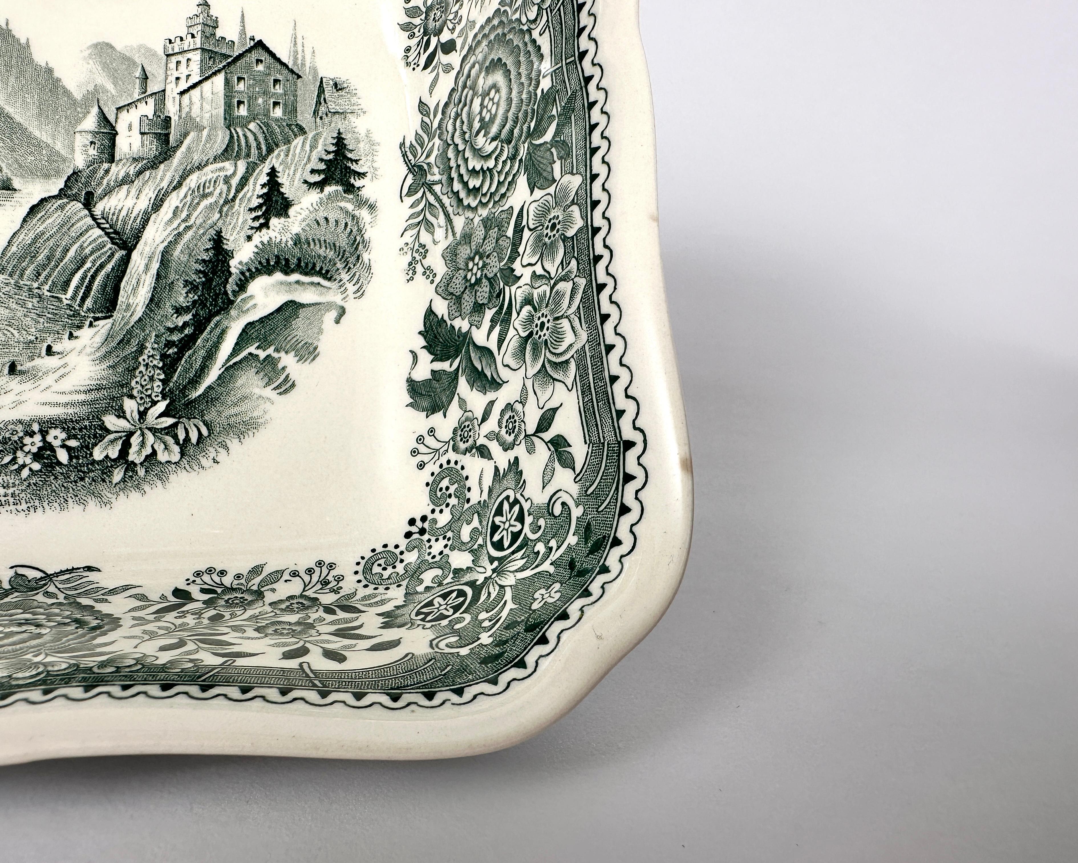 Villeroy & Boch Ensaladeras cuadradas Verde Burgenland, Set 2, Alemania finales del siglo XX