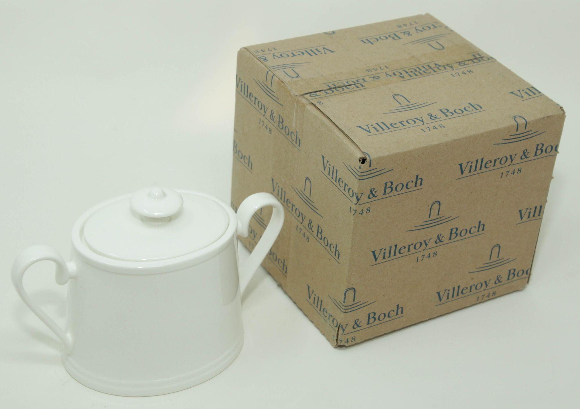 Villeroy & Boch Stella Hotel white Bone China Sugar Bowl with Cover For Sale 3