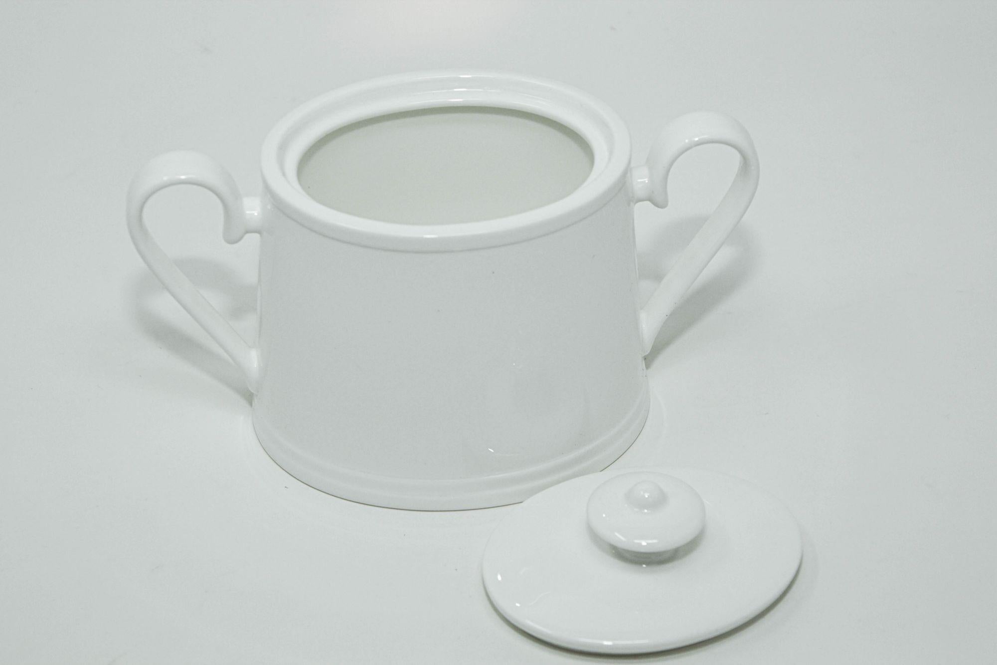 German Villeroy & Boch Stella Hotel white Bone China Sugar Bowl with Cover For Sale