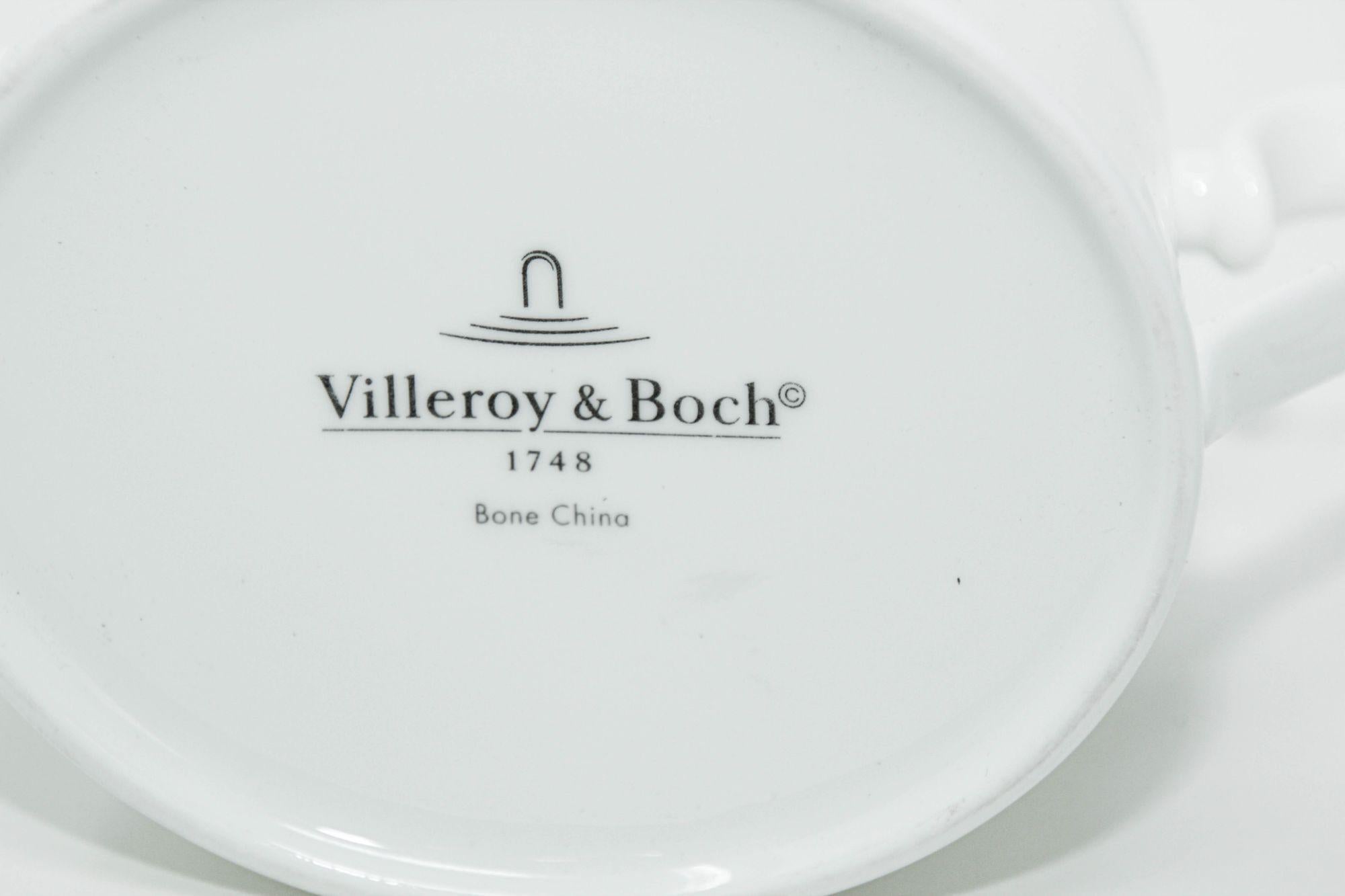 Porcelain Villeroy & Boch Stella Hotel white Bone China Sugar Bowl with Cover For Sale