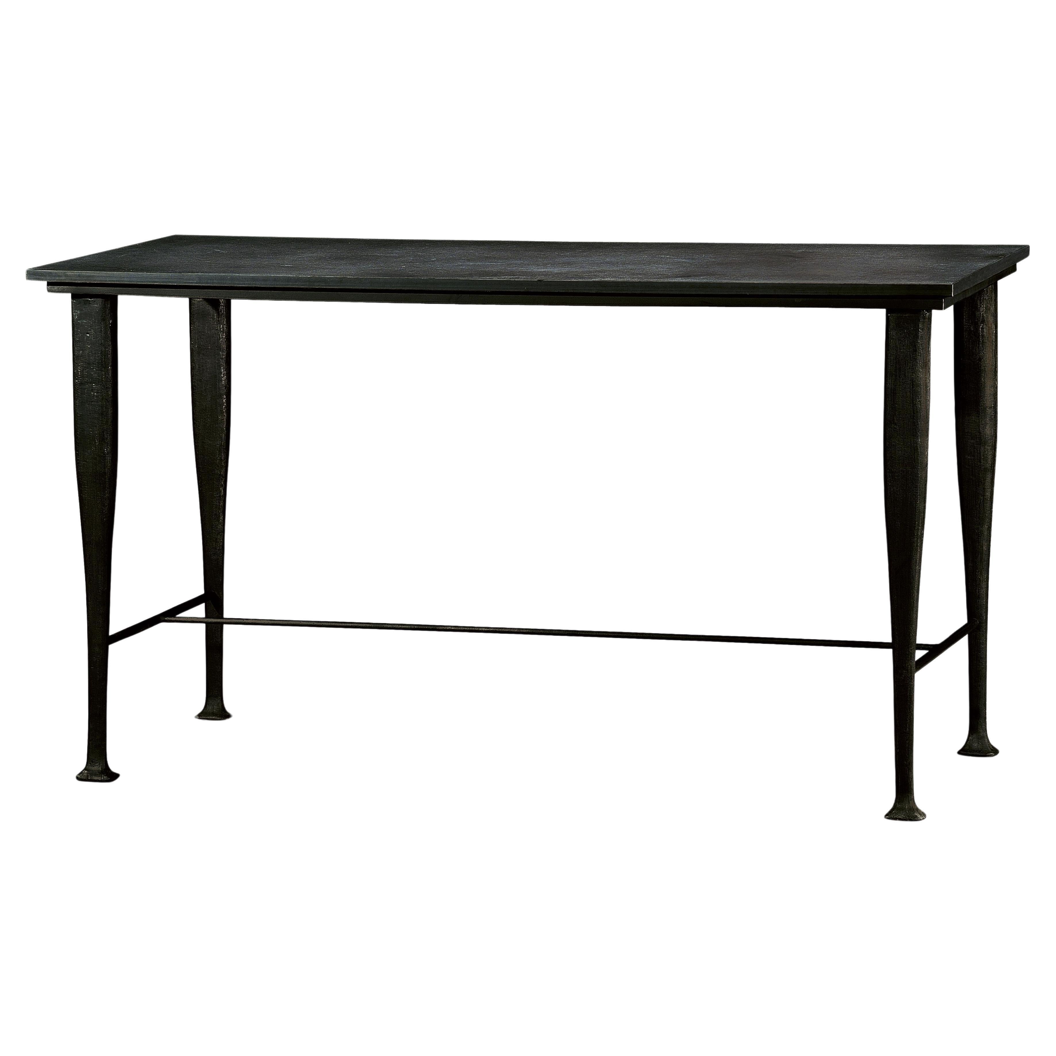Villiers Console with metal tapered legs and slate top