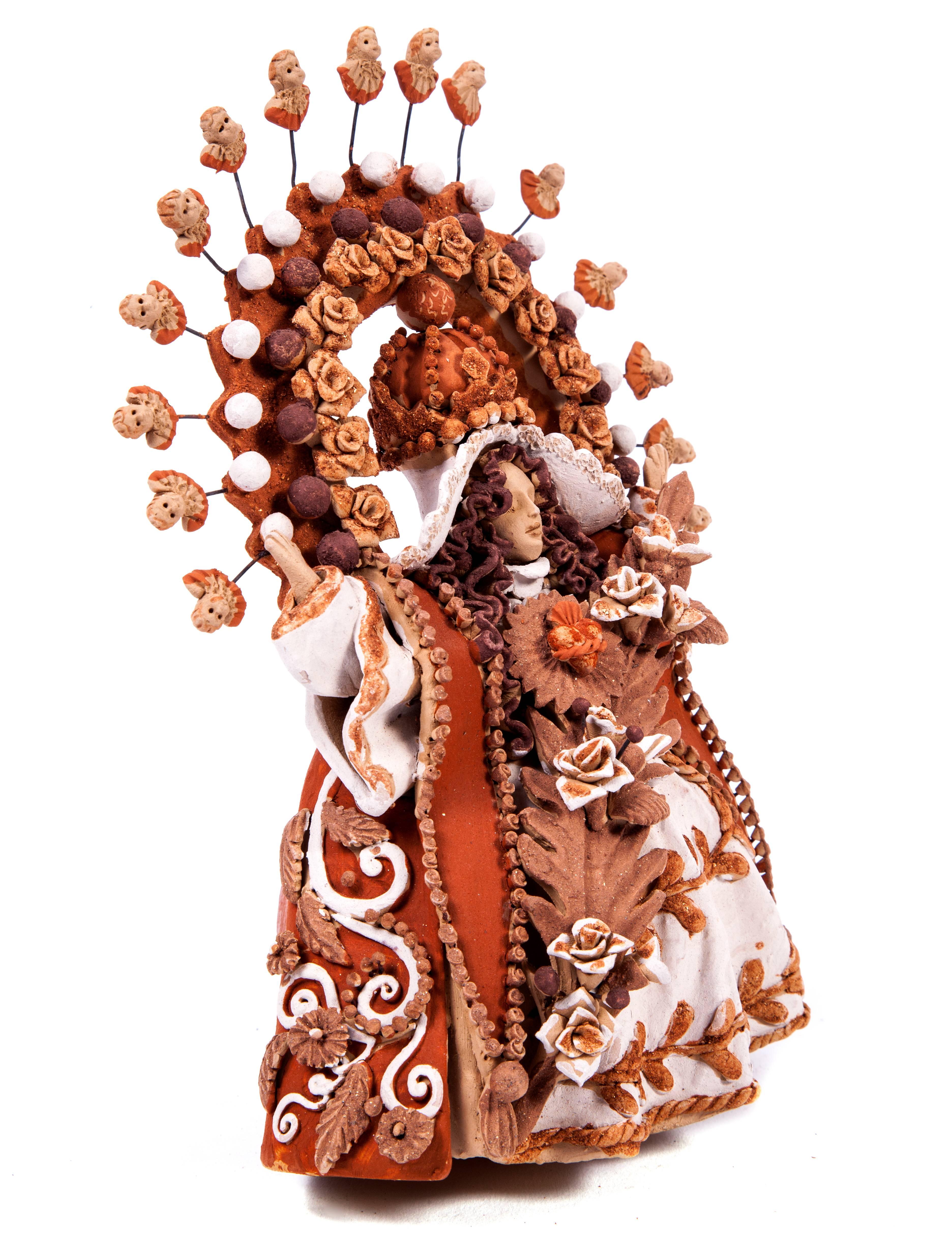5 Virgenes / Ceramics Mexican Folk Art Clay 6