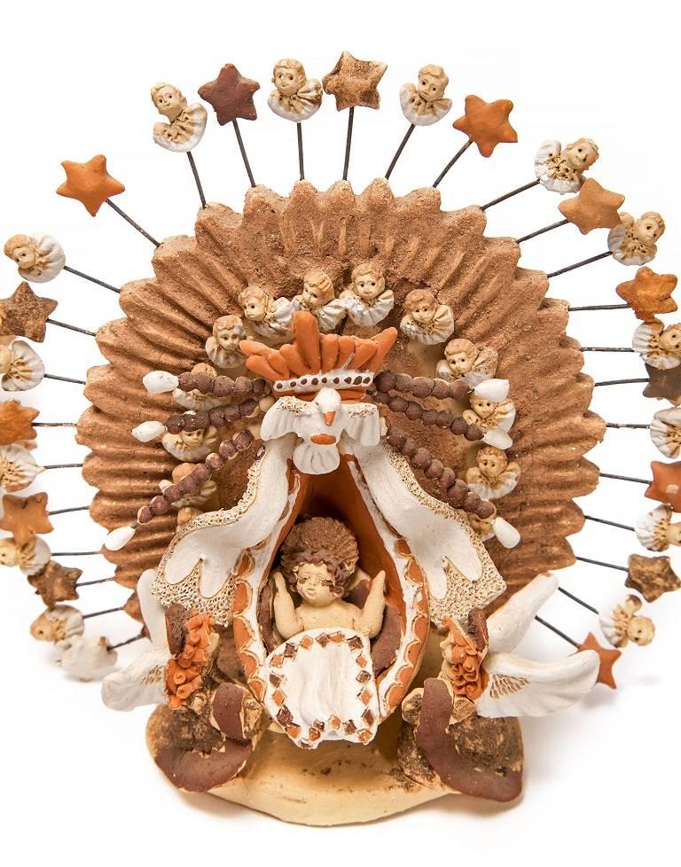 Nacimiento Tehuano / Ceramics Mexican Folk Art Clay Nativity - Sculpture by Vilma Sandra Velasco Vasquez