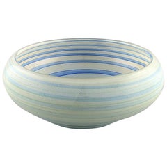 Vilniaus Stiklo Studija, Large Bowl in Light Blue Art Glass, 1980s