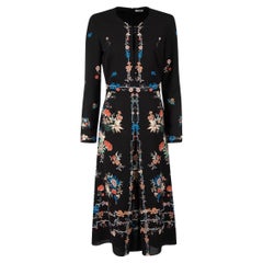 Vilshenko - Vestito midi floreale in seta nera - taglia M.