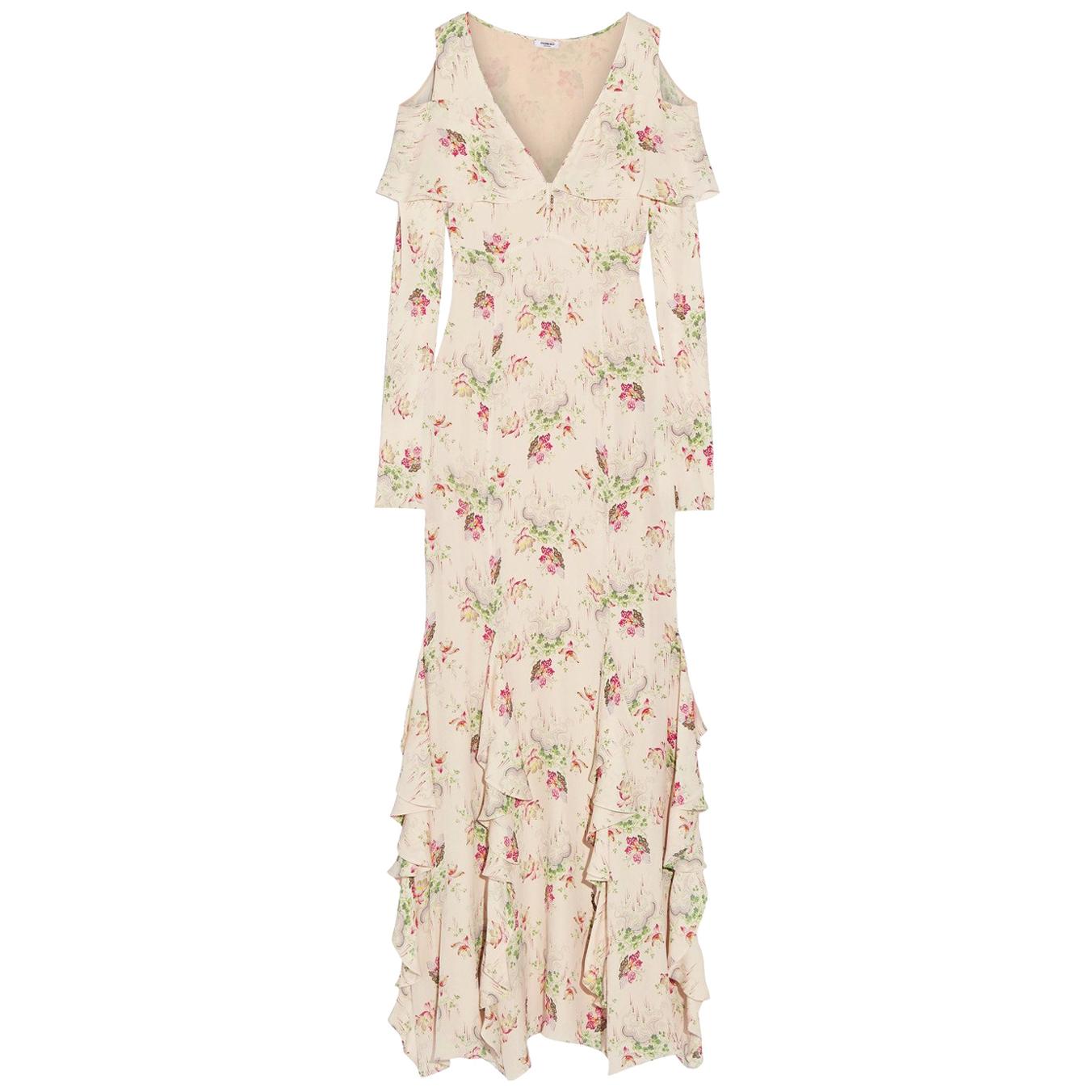 Vilshenko Bonita Floral-Print Silk-Georgette Gown