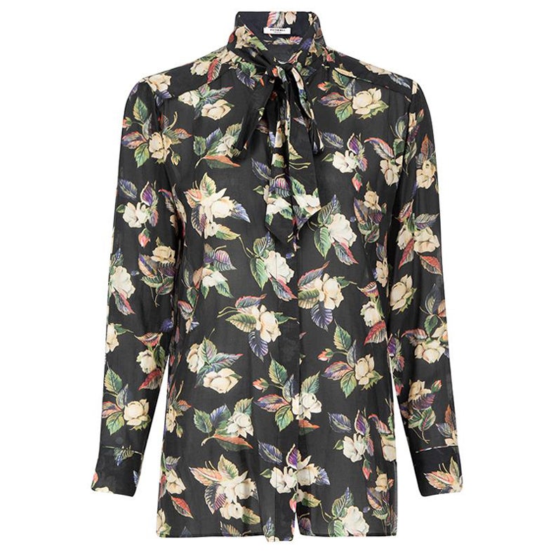 Vilshenko Floral Print Sheer Top Size M