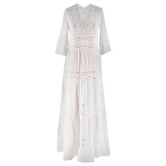 Vilshenko Ivory Crochet Floral Dress - Size US 4