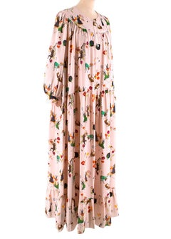 Vilshenko Long Sleeve Fairy Tale Print Tiered Blush Dress - Size US 6