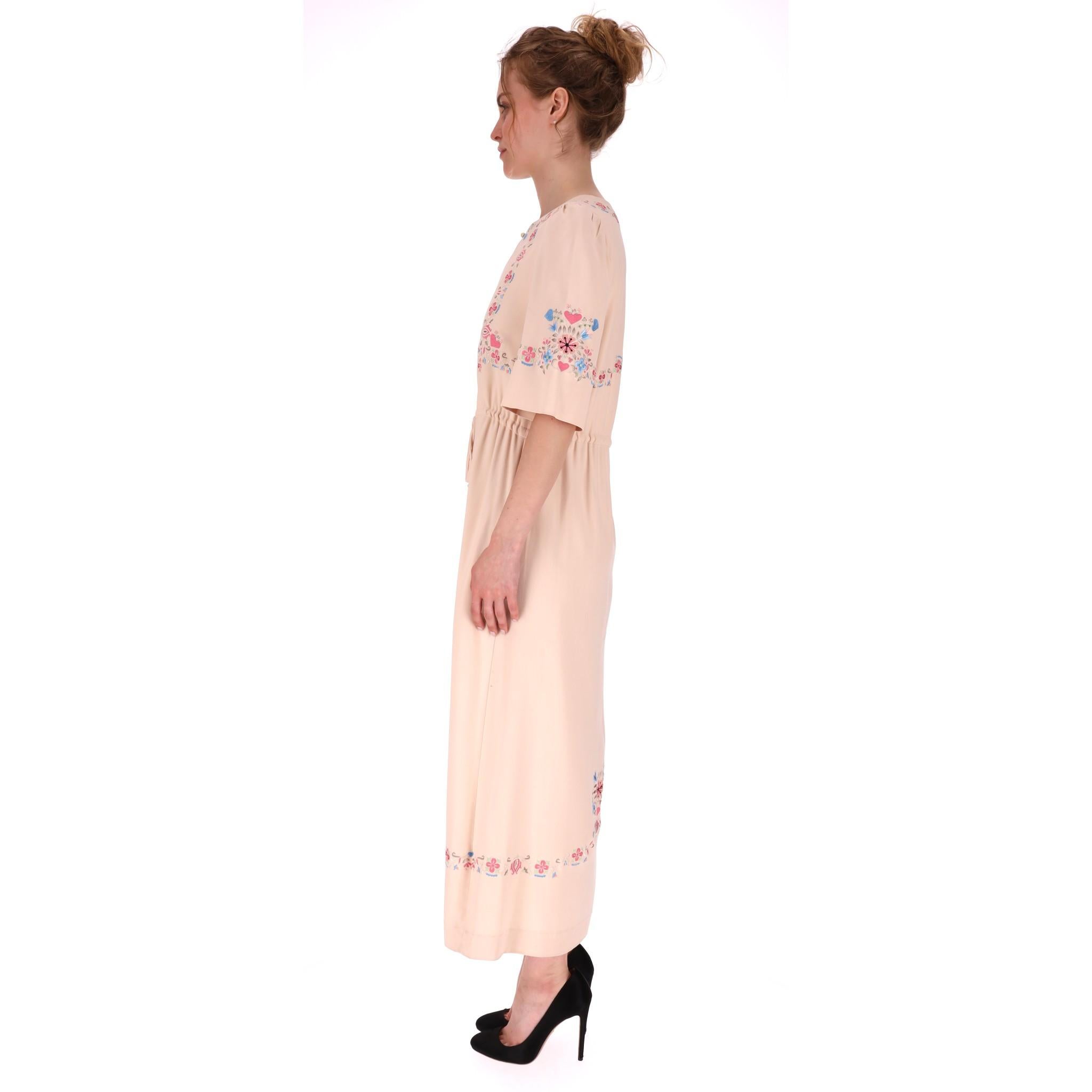Vestido bordado de seda Vilshenko Blanco en venta