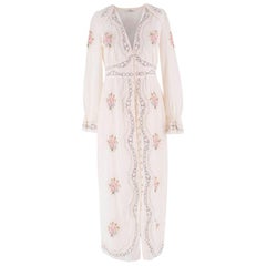 Vilshenko White Embroidered Maxi Dress US 6