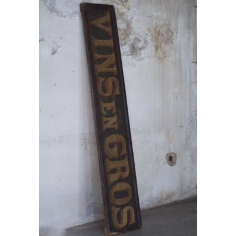 VIN EN GROS Werbeschild aus Bois France, 1940er Jahre (Industriell) im Angebot