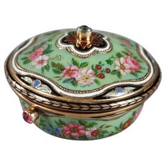 Antique Vinaigrette in Gold, Enamel and Precious Stones