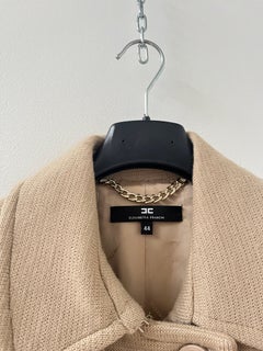 Vinatage Elisabetta Franchi Beige Virgin Wool Double-Breasted Coat