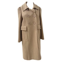 Vinatage Elisabetta Franchi Beige Virgin Wool Double-Breasted Coat