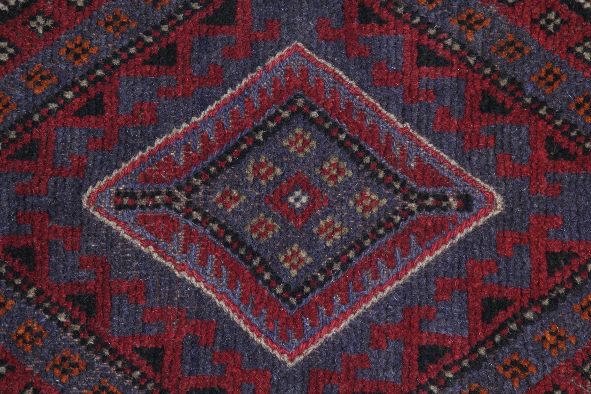 Vintage Oriental Rug Runner Red Traditional Handmade Carpet Runners Afghan Rugs In Excellent Condition In Hampshire, GB